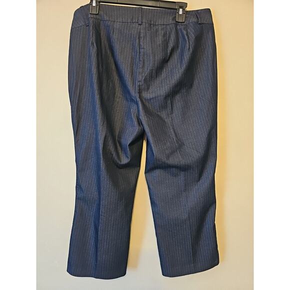 Lane Bryant The‎ Lena Ankle Striped Dress Pants Size 16 Navy Blue - Picture 3 of 11